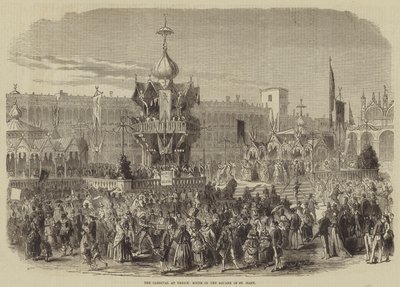 Het carnaval in Venetië, scène op het plein van St. Mark door Burn Smeeton